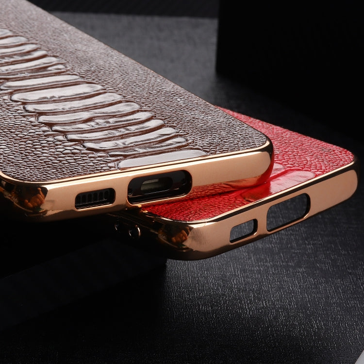 Genuine Leather Weilai Series Nano Electroplating Phone Case, For Samsung Galaxy S23 5G, For Samsung Galaxy S23+ 5G, For Samsung Galaxy S23 Ultra 5G