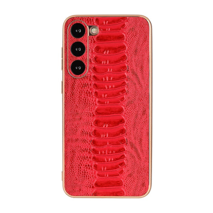 Genuine Leather Weilai Series Nano Electroplating Phone Case, For Samsung Galaxy S23 5G, For Samsung Galaxy S23+ 5G, For Samsung Galaxy S23 Ultra 5G