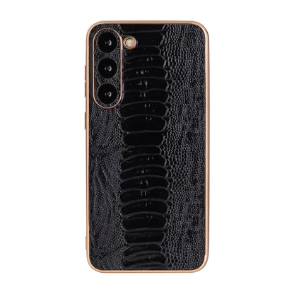 Genuine Leather Weilai Series Nano Electroplating Phone Case, For Samsung Galaxy S23 5G, For Samsung Galaxy S23+ 5G, For Samsung Galaxy S23 Ultra 5G