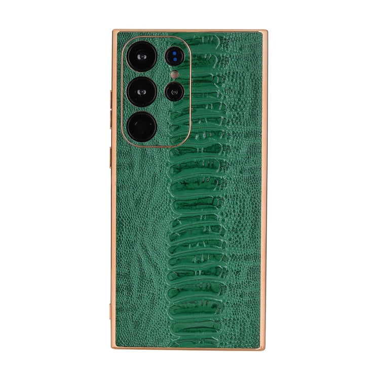 Genuine Leather Weilai Series Nano Electroplating Phone Case, For Samsung Galaxy S23 5G, For Samsung Galaxy S23+ 5G, For Samsung Galaxy S23 Ultra 5G