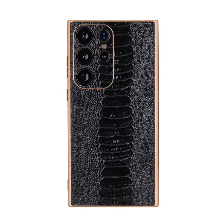 Genuine Leather Weilai Series Nano Electroplating Phone Case, For Samsung Galaxy S23 5G, For Samsung Galaxy S23+ 5G, For Samsung Galaxy S23 Ultra 5G
