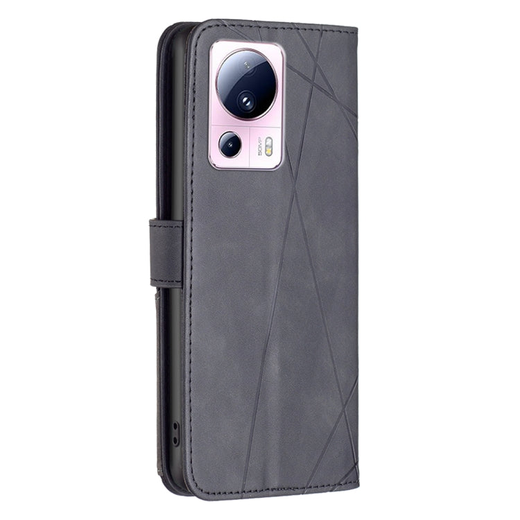 Magnetic Buckle Rhombus Texture Leather Phone Case