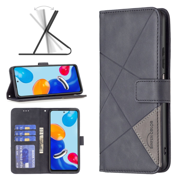 Magnetic Buckle Rhombus Texture Leather Phone Case