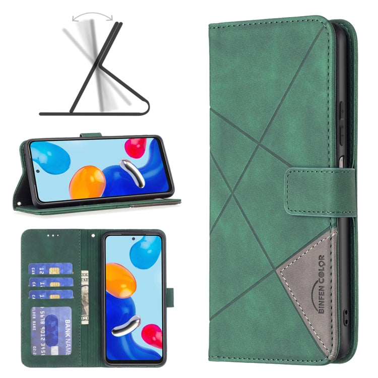 Magnetic Buckle Rhombus Texture Leather Phone Case