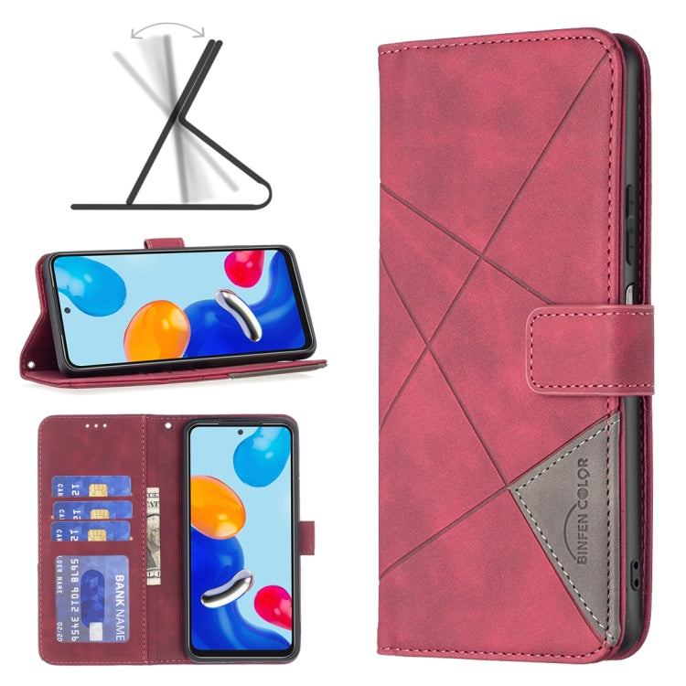 Magnetic Buckle Rhombus Texture Leather Phone Case