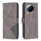 Magnetic Buckle Rhombus Texture Leather Phone Case