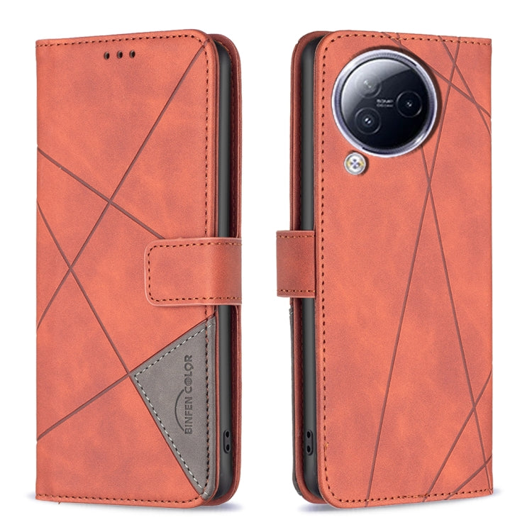 Magnetic Buckle Rhombus Texture Leather Phone Case
