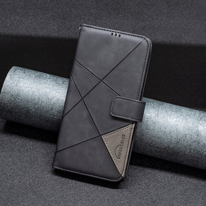 Magnetic Buckle Rhombus Texture Leather Phone Case