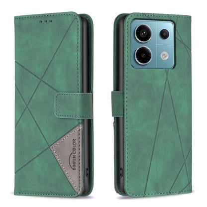 Magnetic Buckle Rhombus Texture Leather Phone Case
