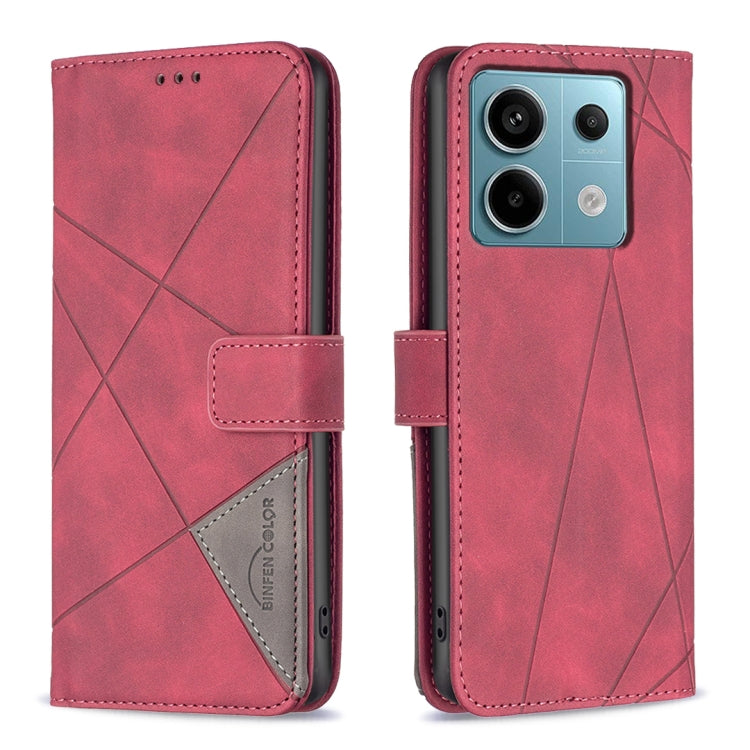 Magnetic Buckle Rhombus Texture Leather Phone Case