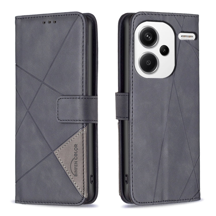 Magnetic Buckle Rhombus Texture Leather Phone Case