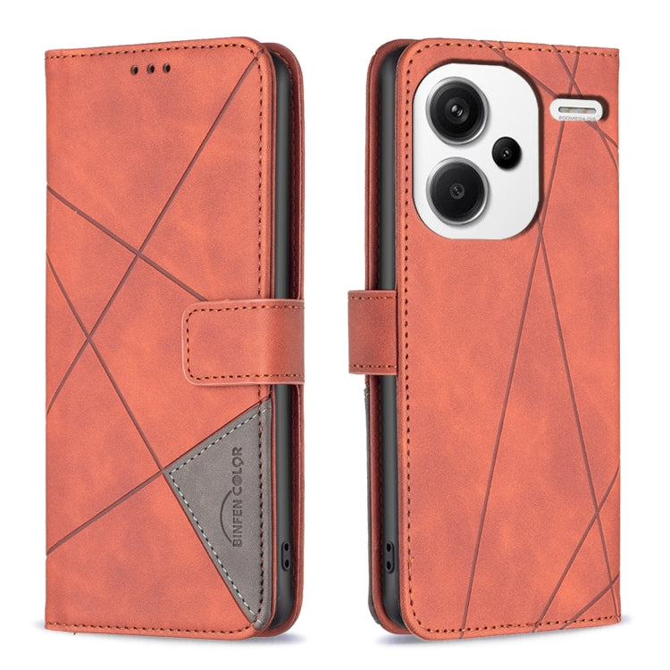 Magnetic Buckle Rhombus Texture Leather Phone Case