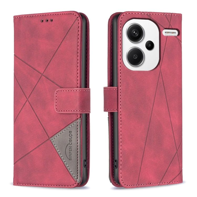 Magnetic Buckle Rhombus Texture Leather Phone Case