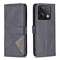 Magnetic Buckle Rhombus Texture Leather Phone Case