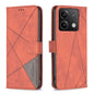 Magnetic Buckle Rhombus Texture Leather Phone Case