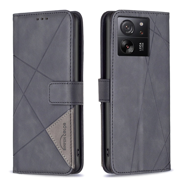 Magnetic Buckle Rhombus Texture Leather Phone Case