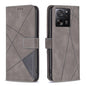 Magnetic Buckle Rhombus Texture Leather Phone Case