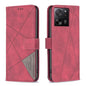 Magnetic Buckle Rhombus Texture Leather Phone Case