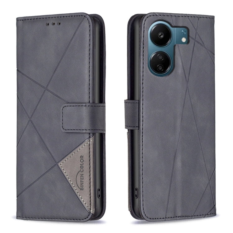 Magnetic Buckle Rhombus Texture Leather Phone Case
