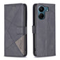 Magnetic Buckle Rhombus Texture Leather Phone Case