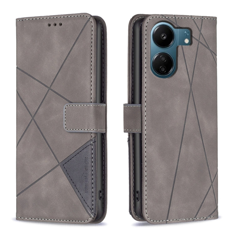 Magnetic Buckle Rhombus Texture Leather Phone Case