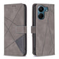 Magnetic Buckle Rhombus Texture Leather Phone Case