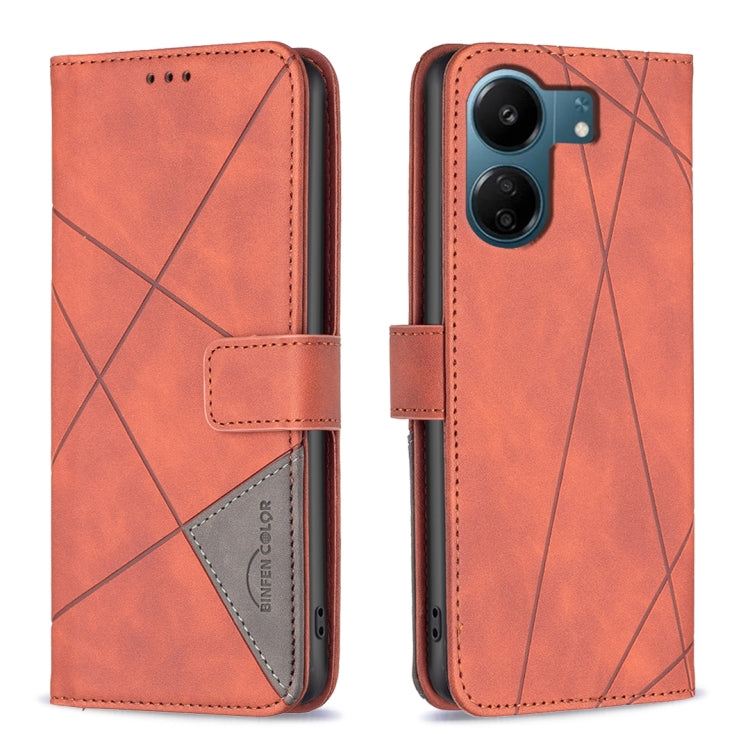 Magnetic Buckle Rhombus Texture Leather Phone Case