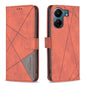 Magnetic Buckle Rhombus Texture Leather Phone Case