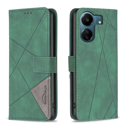 Magnetic Buckle Rhombus Texture Leather Phone Case