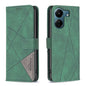 Magnetic Buckle Rhombus Texture Leather Phone Case