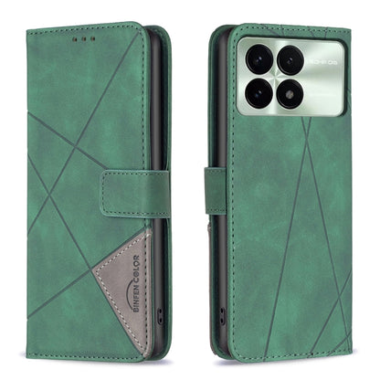 Magnetic Buckle Rhombus Texture Leather Phone Case