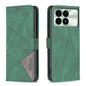 Magnetic Buckle Rhombus Texture Leather Phone Case