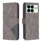 Magnetic Buckle Rhombus Texture Leather Phone Case