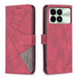 Magnetic Buckle Rhombus Texture Leather Phone Case