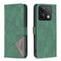 Magnetic Buckle Rhombus Texture Leather Phone Case