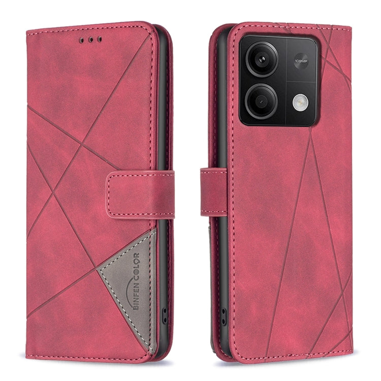 Magnetic Buckle Rhombus Texture Leather Phone Case