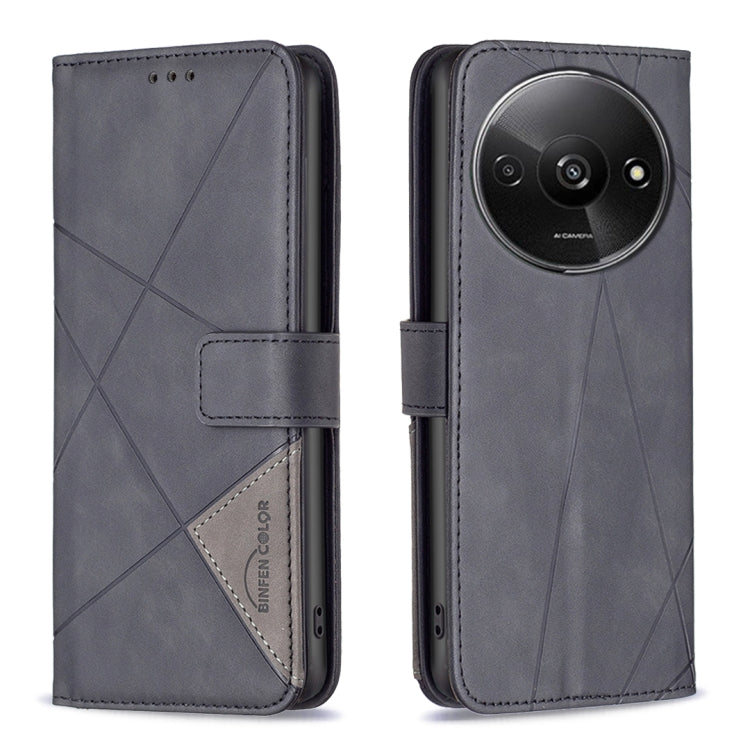 Magnetic Buckle Rhombus Texture Leather Phone Case