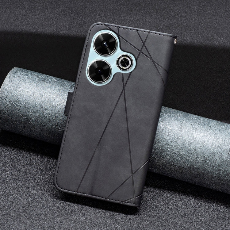 Magnetic Buckle Rhombus Texture Leather Phone Case