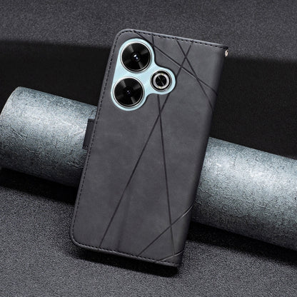 Magnetic Buckle Rhombus Texture Leather Phone Case