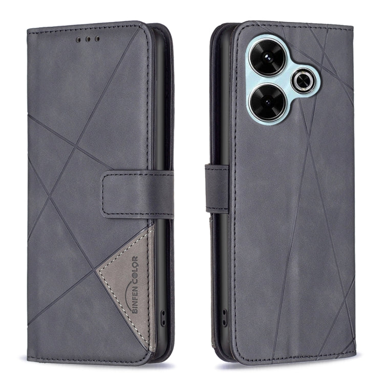 Magnetic Buckle Rhombus Texture Leather Phone Case