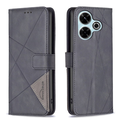 Magnetic Buckle Rhombus Texture Leather Phone Case