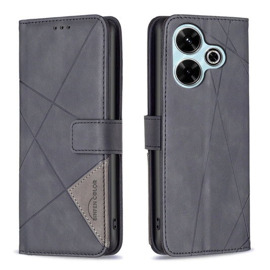 Magnetic Buckle Rhombus Texture Leather Phone Case