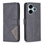 Magnetic Buckle Rhombus Texture Leather Phone Case
