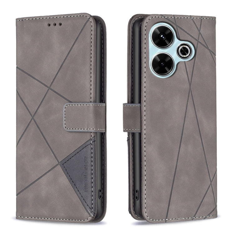 Magnetic Buckle Rhombus Texture Leather Phone Case