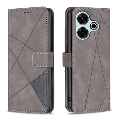 Magnetic Buckle Rhombus Texture Leather Phone Case