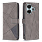 Magnetic Buckle Rhombus Texture Leather Phone Case