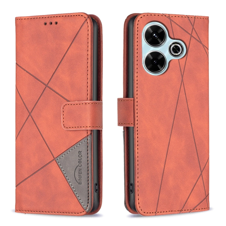 Magnetic Buckle Rhombus Texture Leather Phone Case