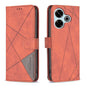 Magnetic Buckle Rhombus Texture Leather Phone Case