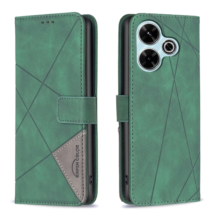Magnetic Buckle Rhombus Texture Leather Phone Case