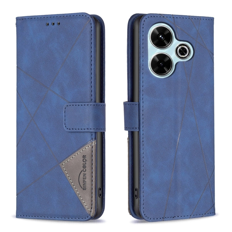 Magnetic Buckle Rhombus Texture Leather Phone Case